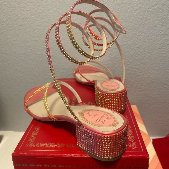 Rene caovilla Cleo sandal in tropical juice satin - Picture 3 of 8